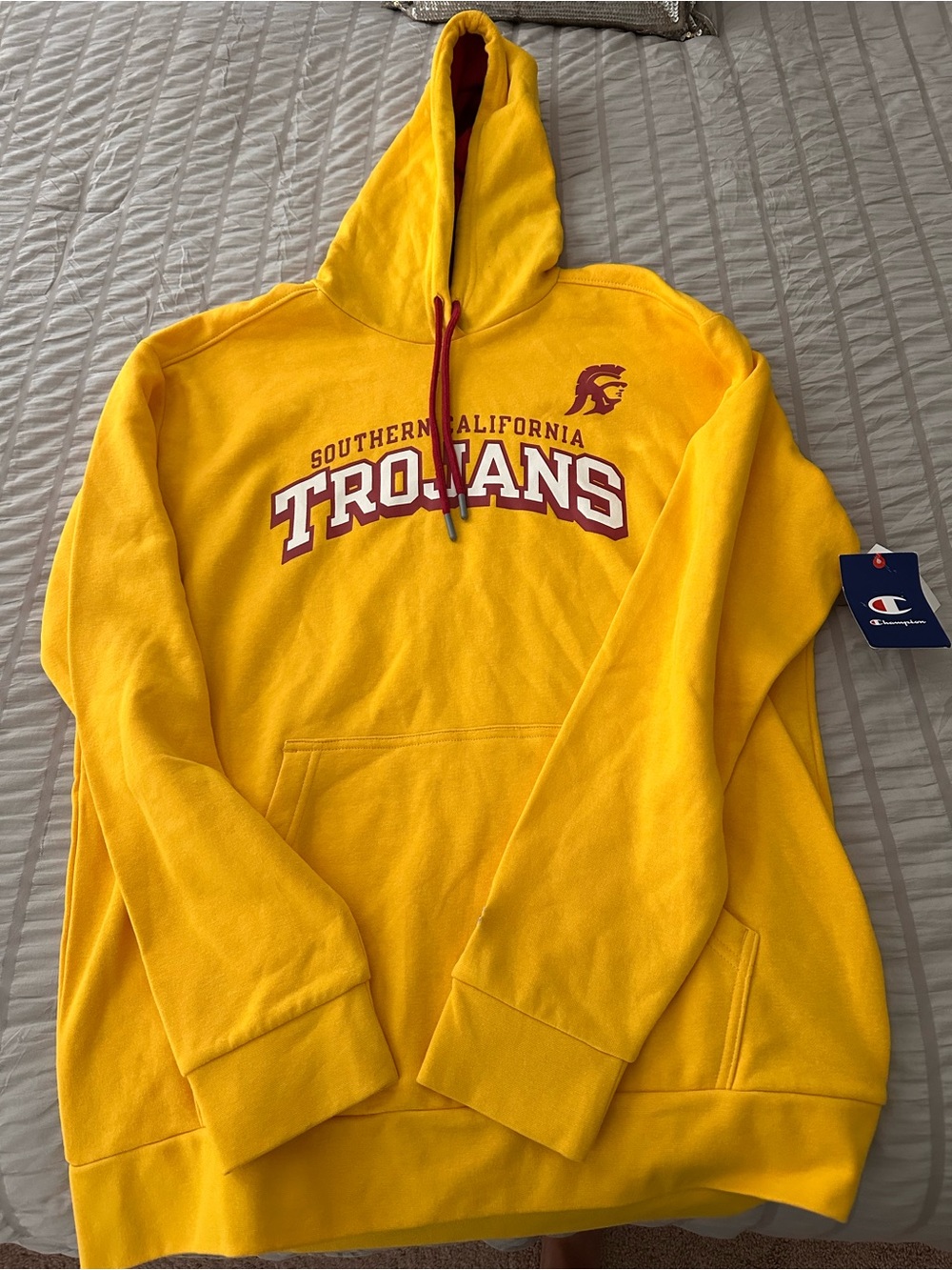Champion Yellow Southern California Trojans Hoodie with Red Accents